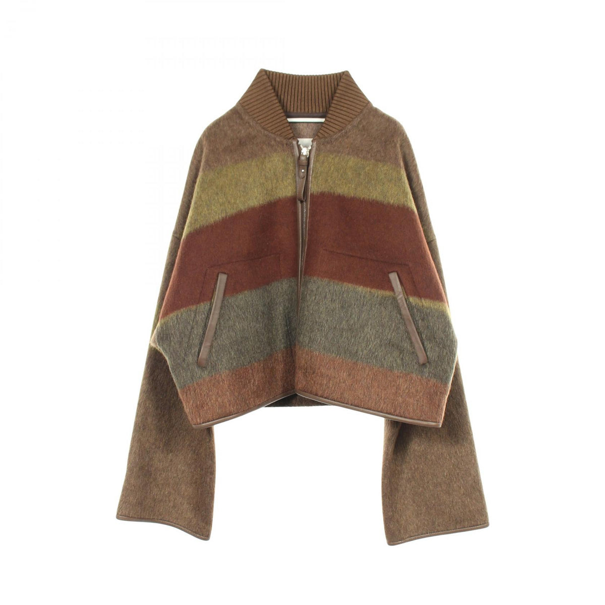 HERMES Zip-Up Cropped Cashmere Mohair Jacket Size 34