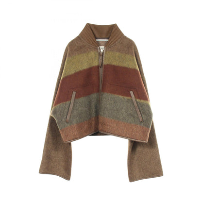 HERMES Zip-Up Cropped Cashmere Mohair Jacket Size 34