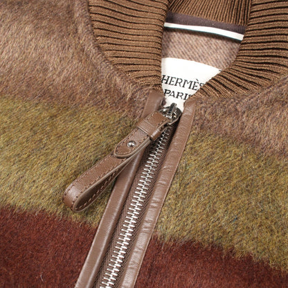 HERMES Zip-Up Cropped Cashmere Mohair Jacket Size 34