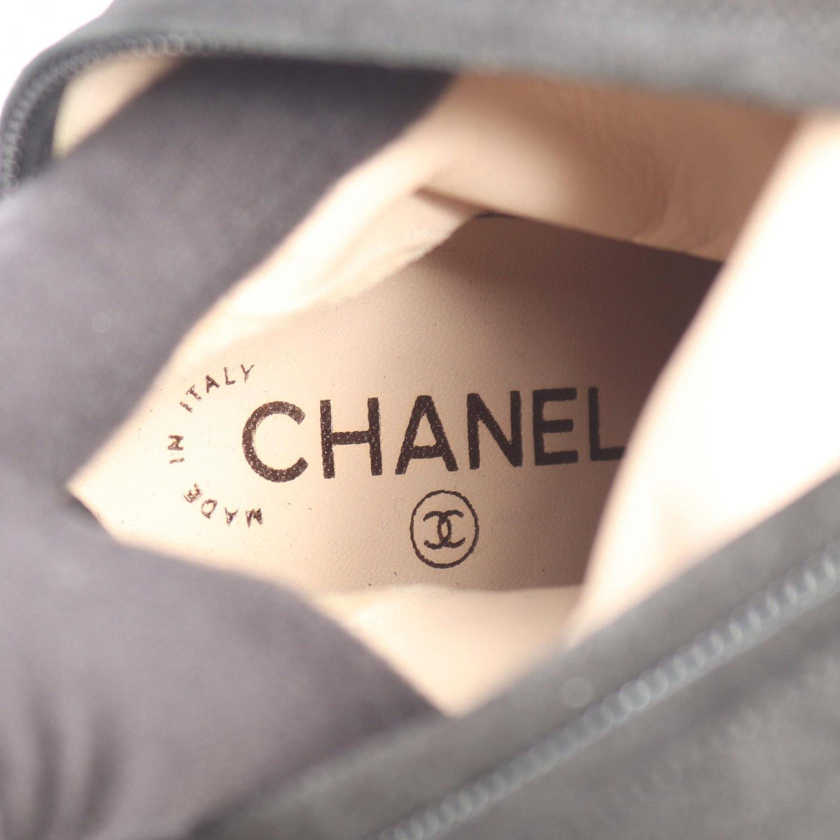 CHANEL Coco Mark Knee High Suede Boots Size 35.5