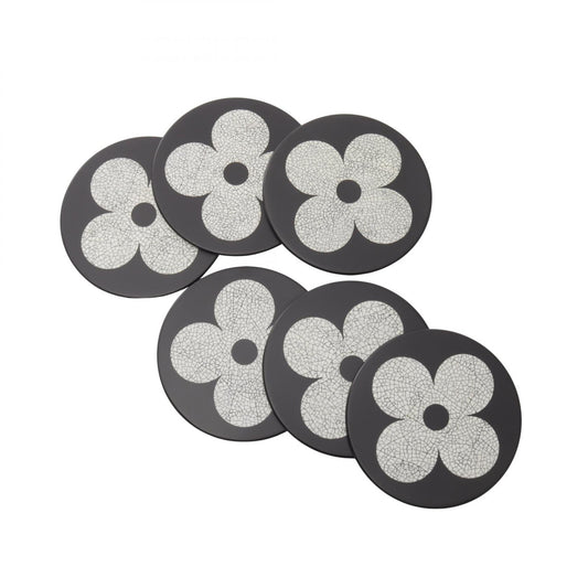 LOUIS VUITTON Lacquer Eggshell Coaster Set Black