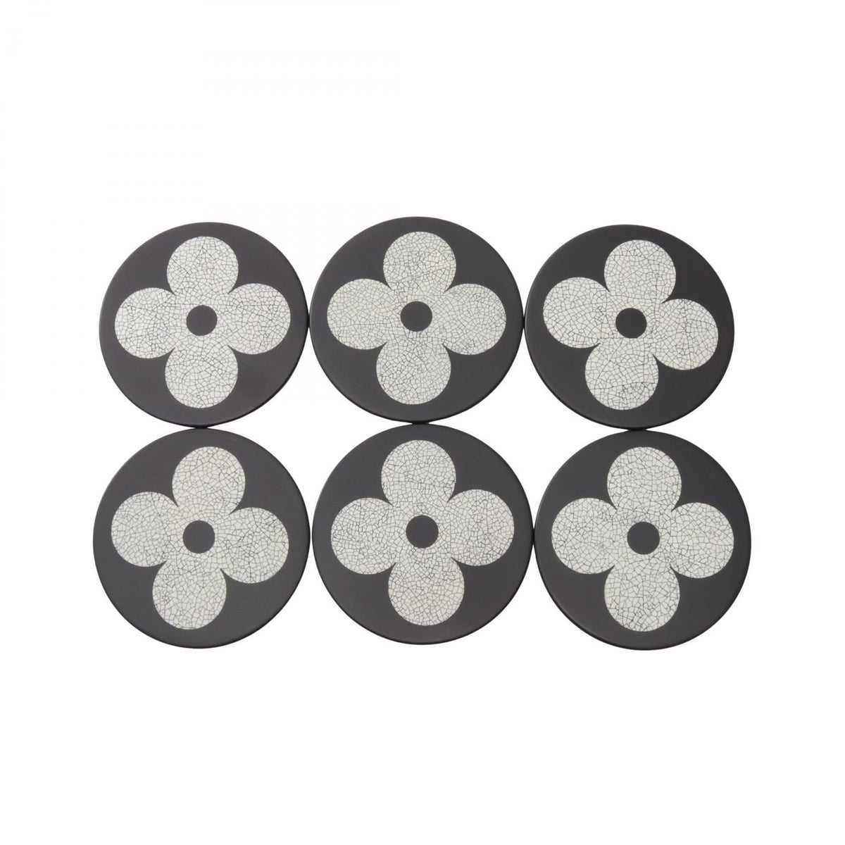LOUIS VUITTON Lacquer Eggshell Coaster Set Black