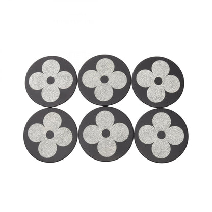 LOUIS VUITTON Lacquer Eggshell Coaster Set Black