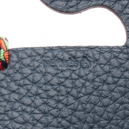 HERMES Petit H Tsuru Leather Charm Red