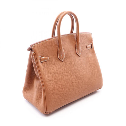 HERMES Birkin 25 Gold Togo Handbag Brown