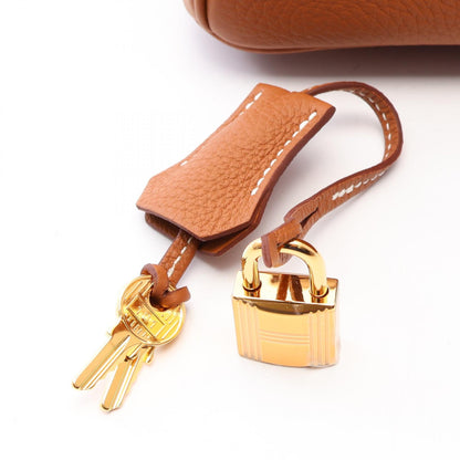 HERMES Birkin 25 Gold Togo Handbag Brown