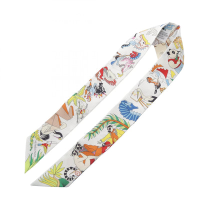 HERMES Twilly Academia Hippica Silk Scarf