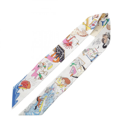 HERMES Twilly Academia Hippica Silk Scarf
