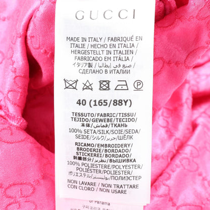 GUCCI GG Pattern Short Sleeve Silk Dress Size 40
