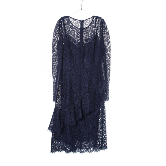 DOLCE & GABBANA Navy Full Lace Midi Dress Size 42
