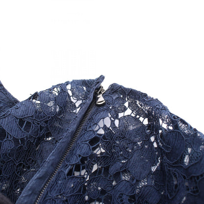 DOLCE & GABBANA Navy Full Lace Midi Dress Size 42