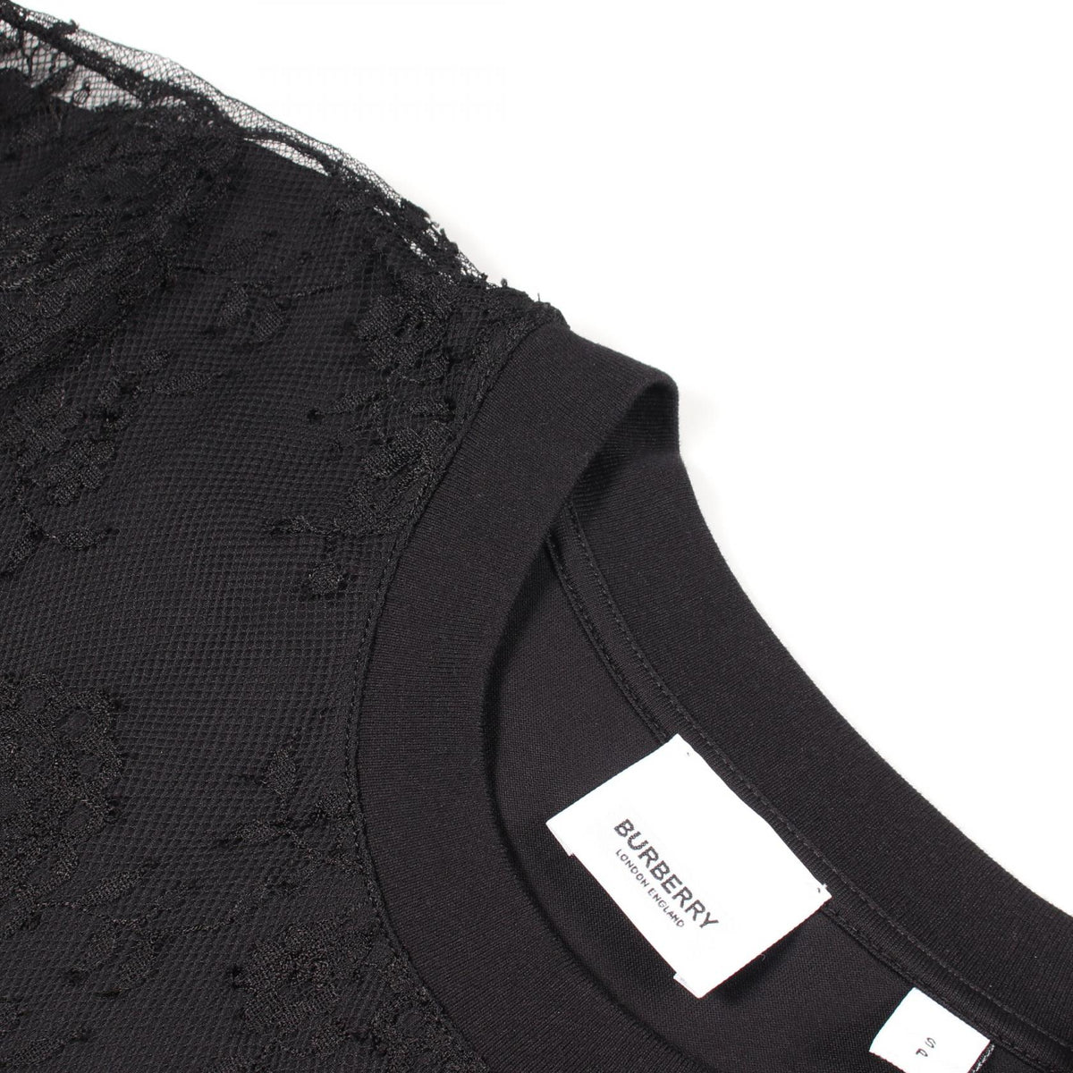 BURBERRY All-Over Lace Logo Print T-Shirt Size S