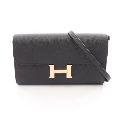 HERMES Constance Long To Go Veau Bag Black