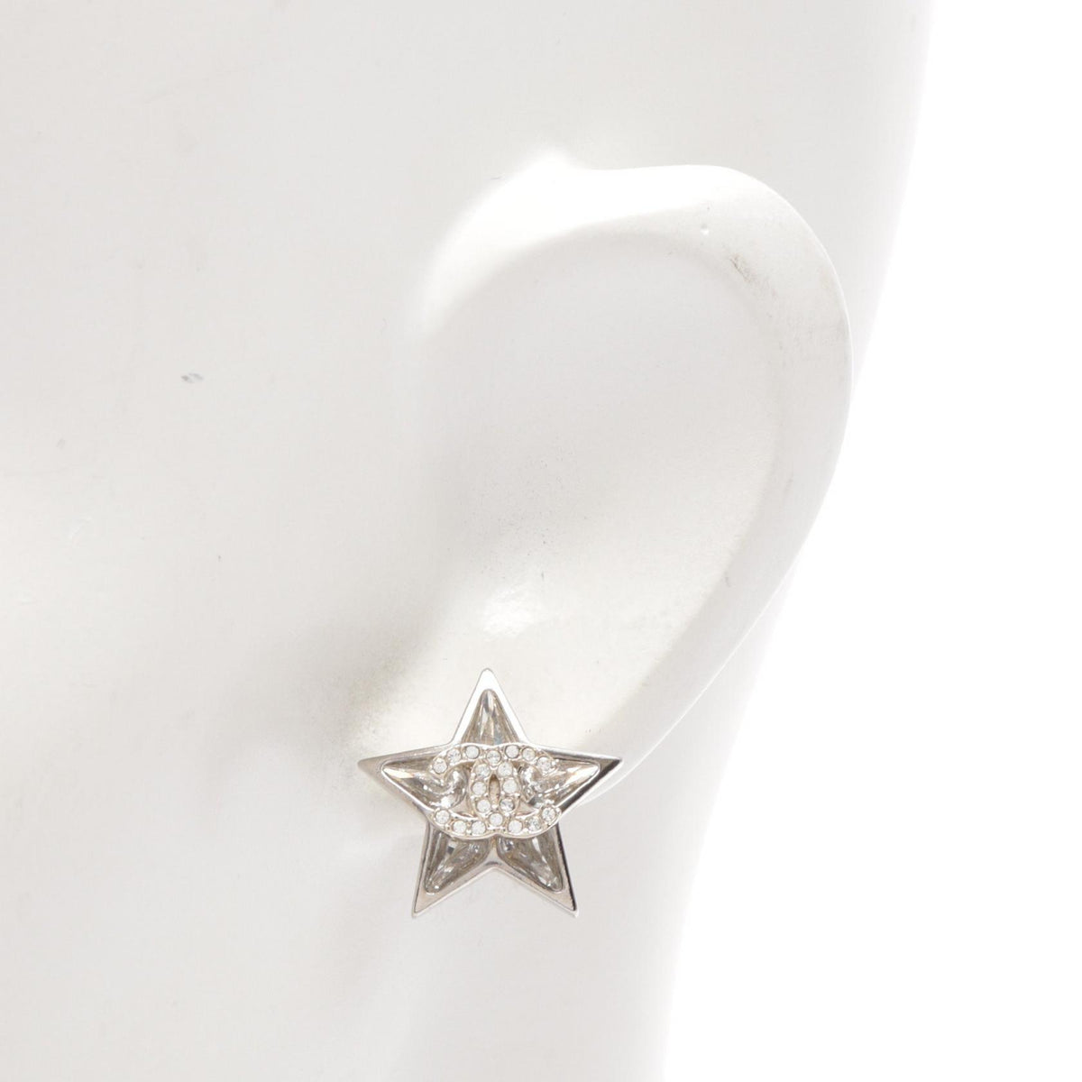 CHANEL Star Coco Mark Rhinestone Earrings
