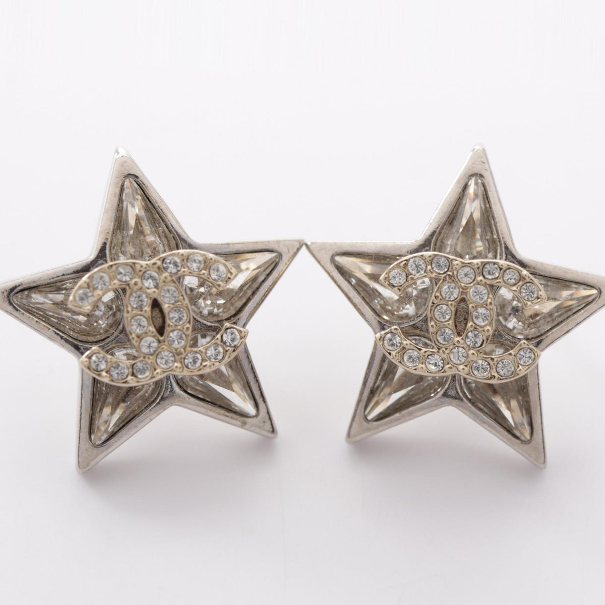 CHANEL Star Coco Mark Rhinestone Earrings
