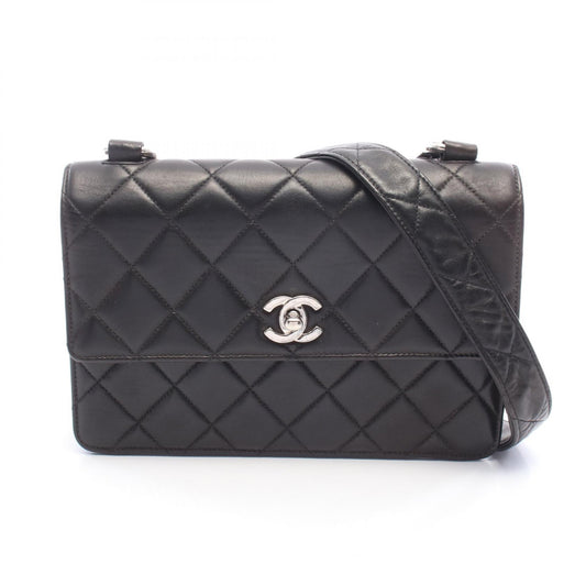 CHANEL Matelasse Lambskin Shoulder Bag Black