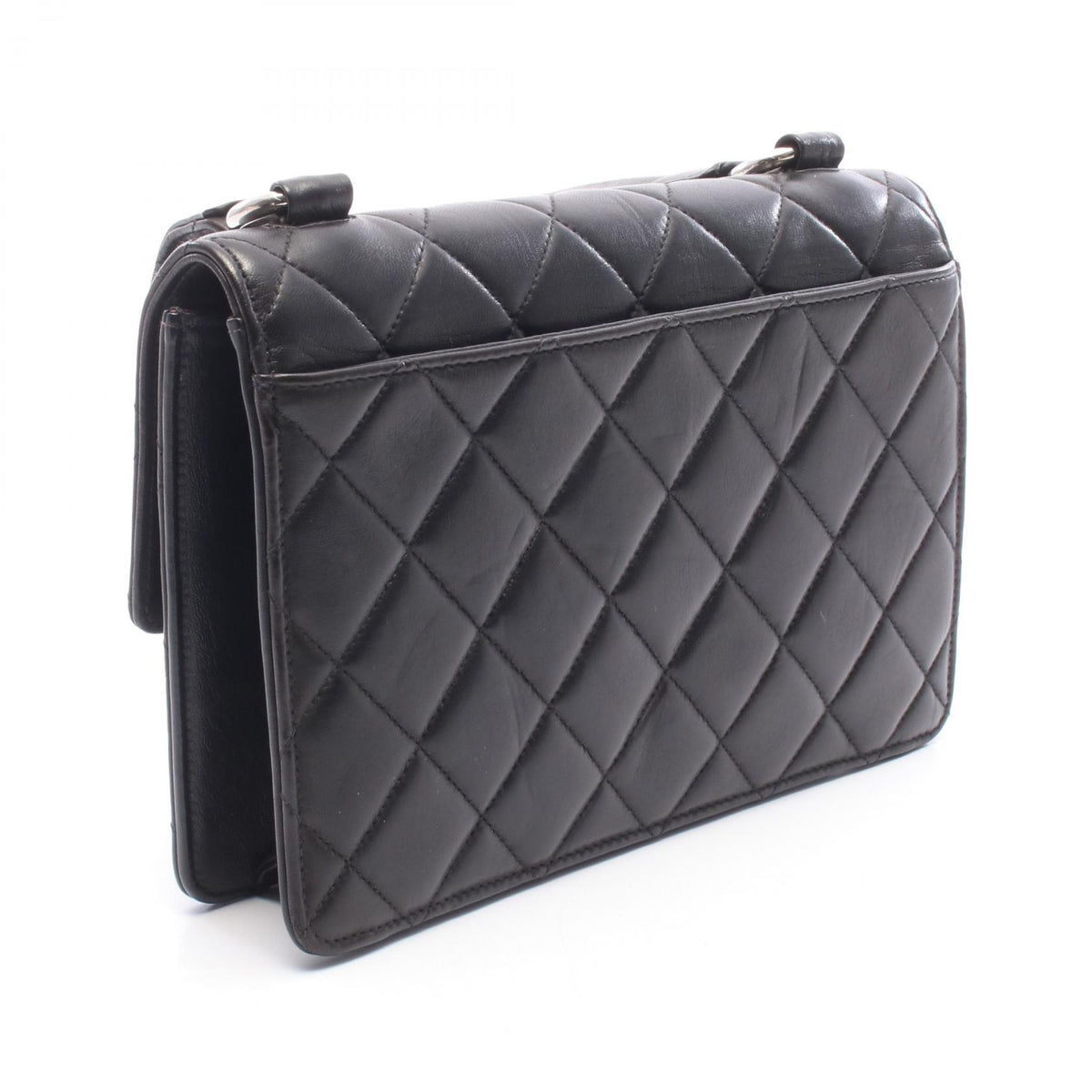 CHANEL Matelasse Lambskin Shoulder Bag Black
