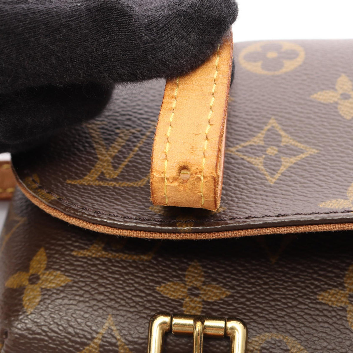 LOUIS VUITTON Monogram Pochette Bag Brown