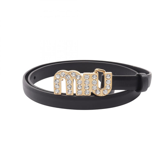 Miu Miu Logo Leather Belt Size 30/75