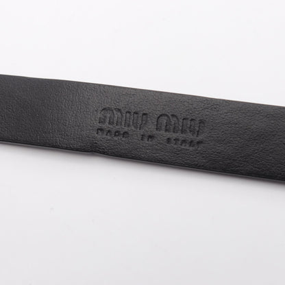 Miu Miu Logo Leather Belt Size 30/75