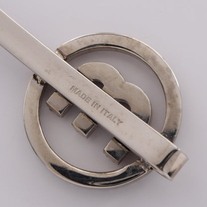 Miu Miu Circle Logo Hair Rhinestone Silver