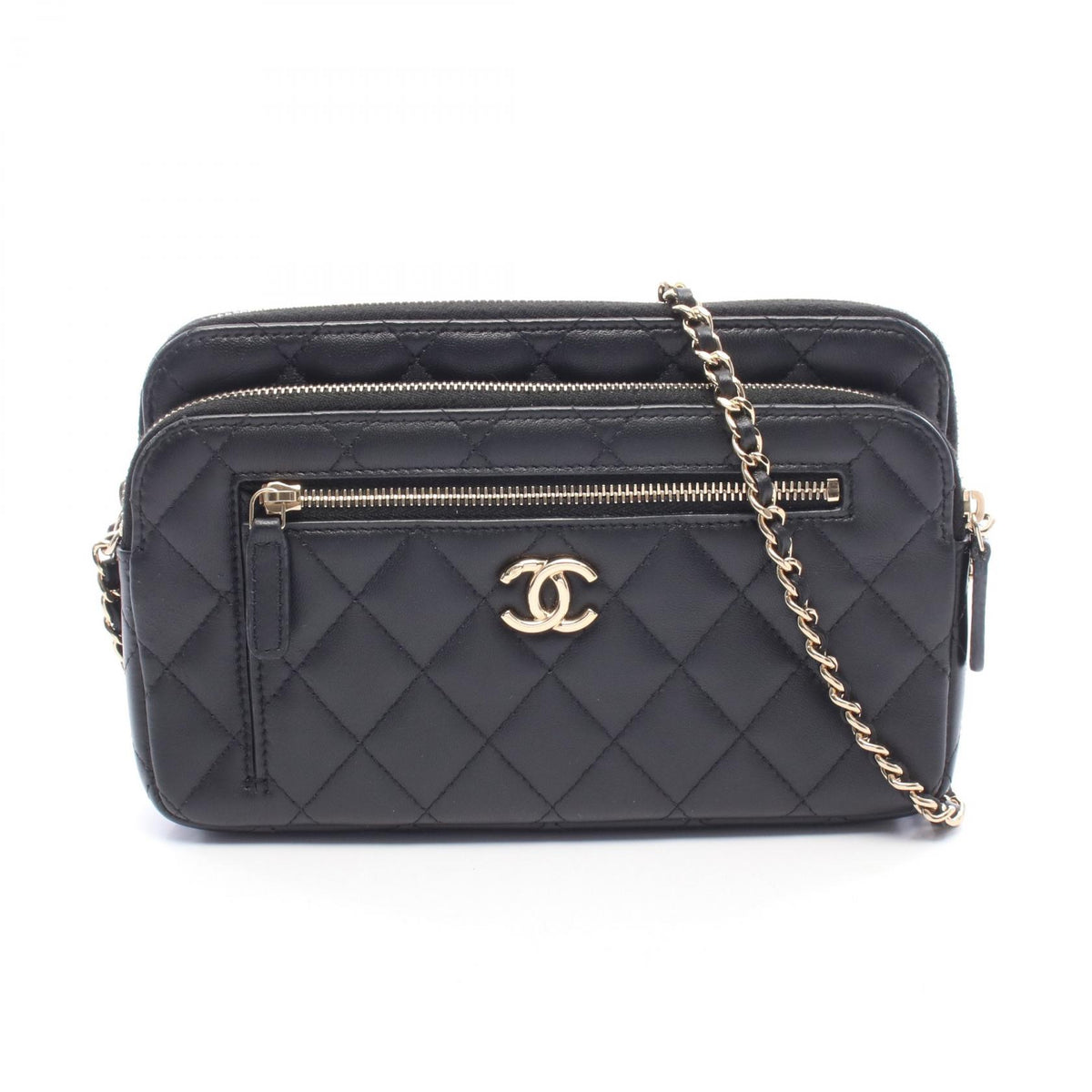 CHANEL Matelasse Chain Wallet Lambskin Bag