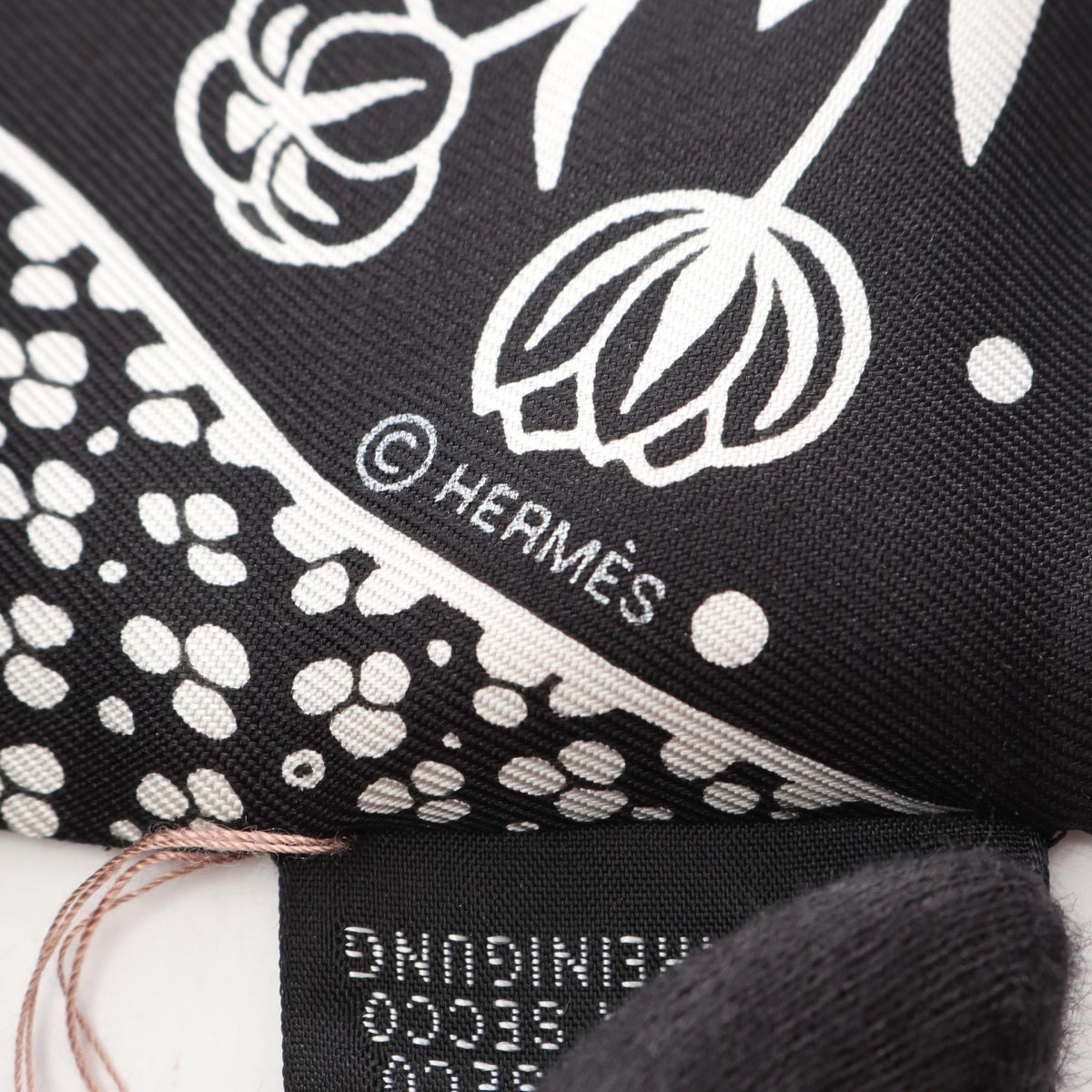 HERMES Les Leopards Bandana Scarf Black