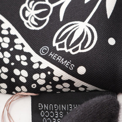 HERMES Les Leopards Bandana Scarf Black