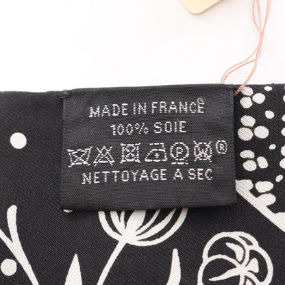 HERMES Les Leopards Bandana Scarf Black