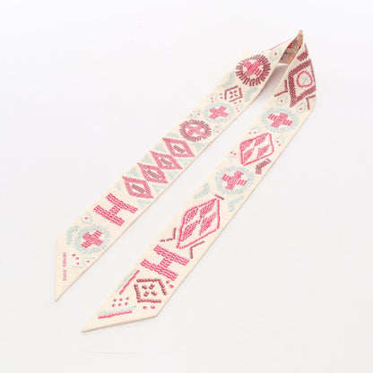 HERMES Twilly "KELLY EN PERLES" Silk Scarf
