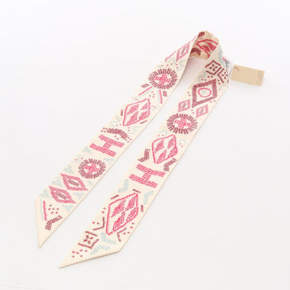 HERMES Twilly "KELLY EN PERLES" Silk Scarf
