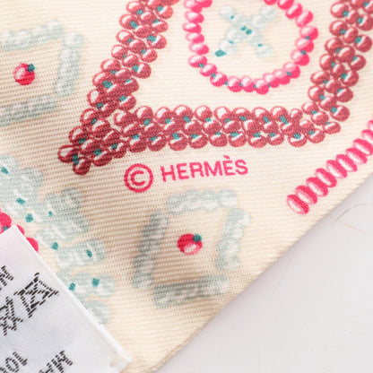 HERMES Twilly "KELLY EN PERLES" Silk Scarf