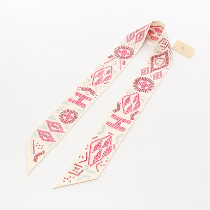 HERMES Kelly En Perles Silk Scarf Beige