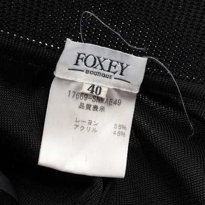 FOXEY Black Rayon Knit Sweater Size 40