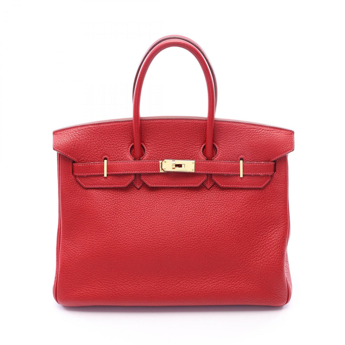 HERMES Birkin 35 Rouge Vif Handle Bag