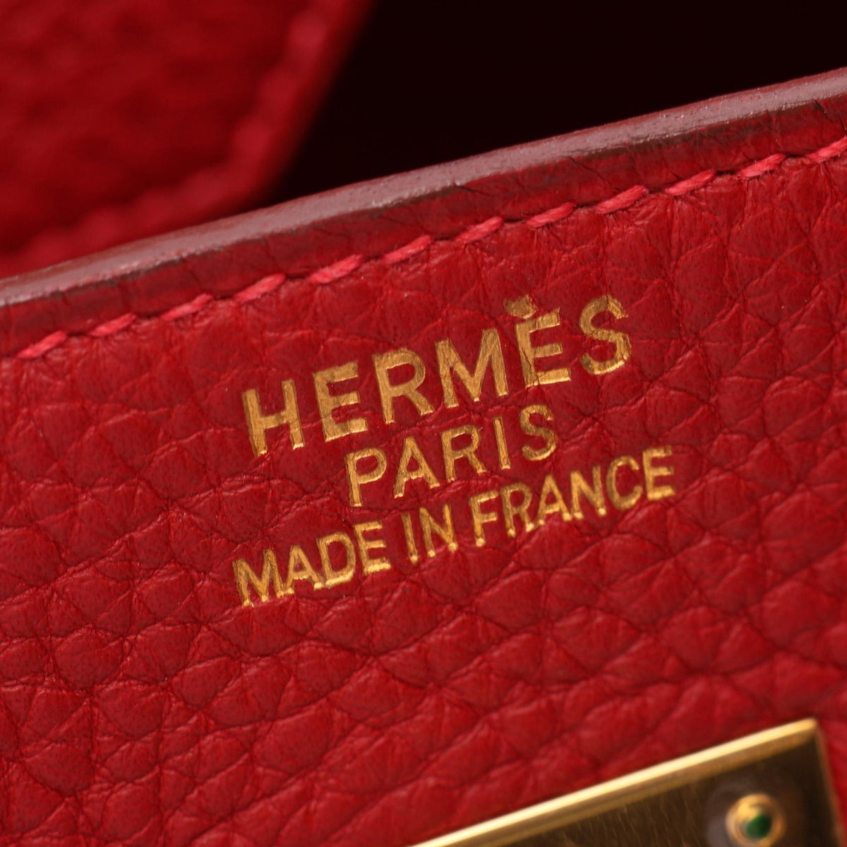 HERMES Birkin 35 Rouge Vif Handle Bag