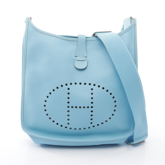 HERMES Evelyne 3 GM Celeste Epsom Bag Blue