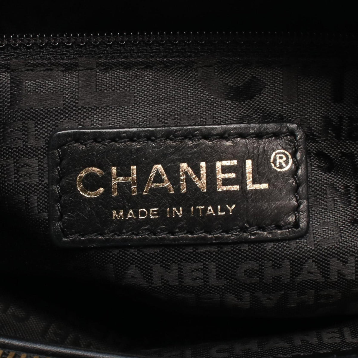 CHANEL Icon Shoulder Bag Leather Fabric