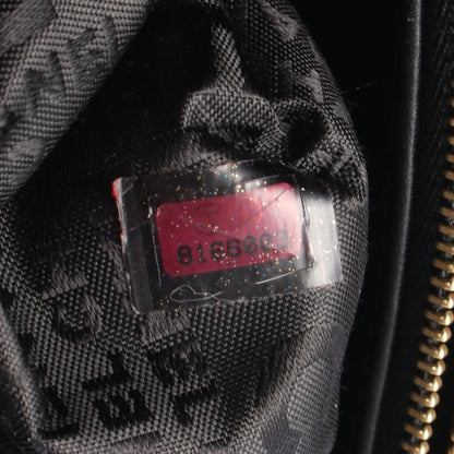 CHANEL Icon Shoulder Bag Leather Fabric