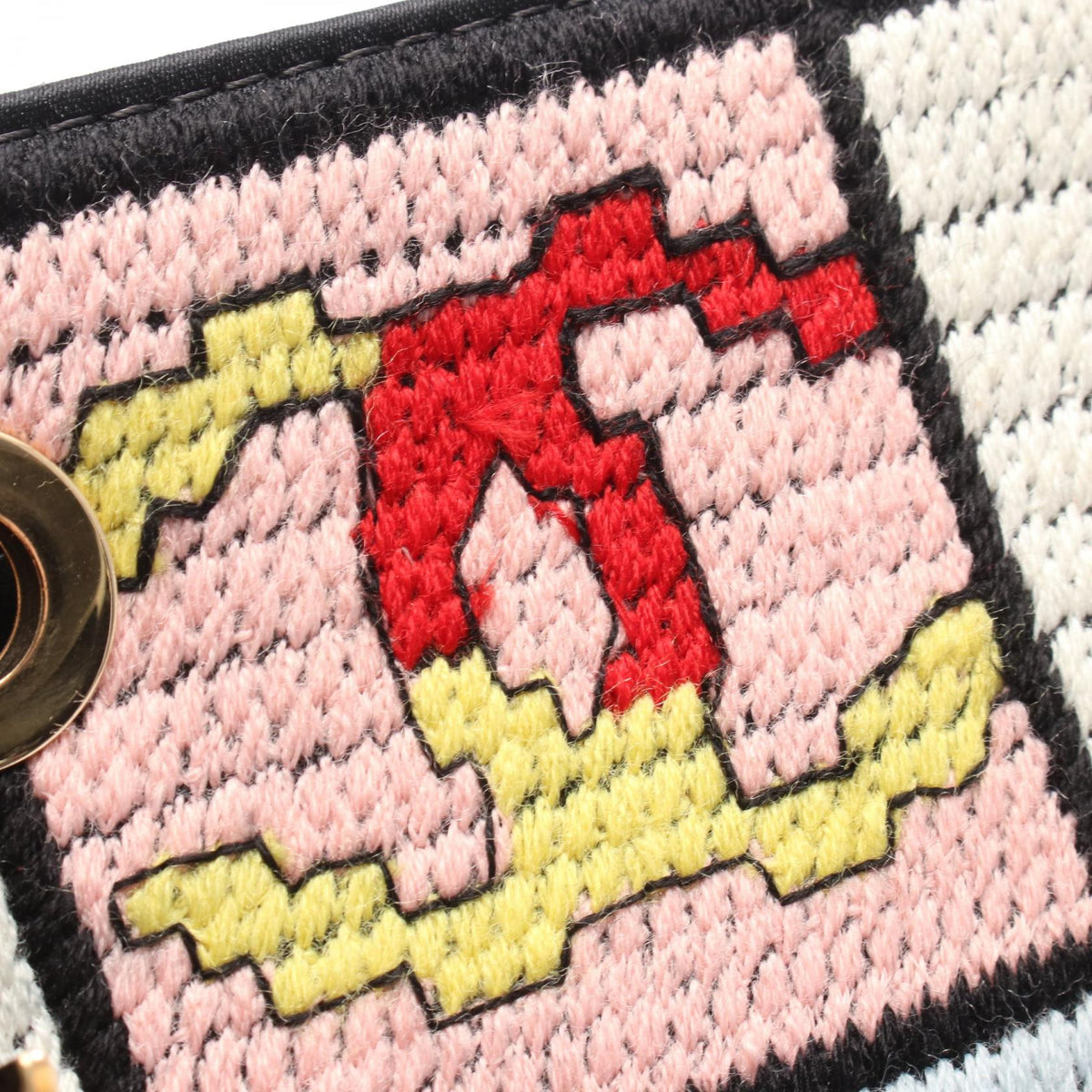 CHANEL Icon Shoulder Bag Leather Fabric