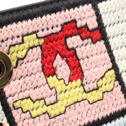 CHANEL Icon Shoulder Bag Leather Fabric
