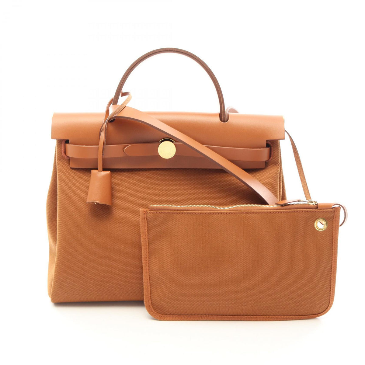 HERMES Herbag Zip PM Militaire Canvas Handbag