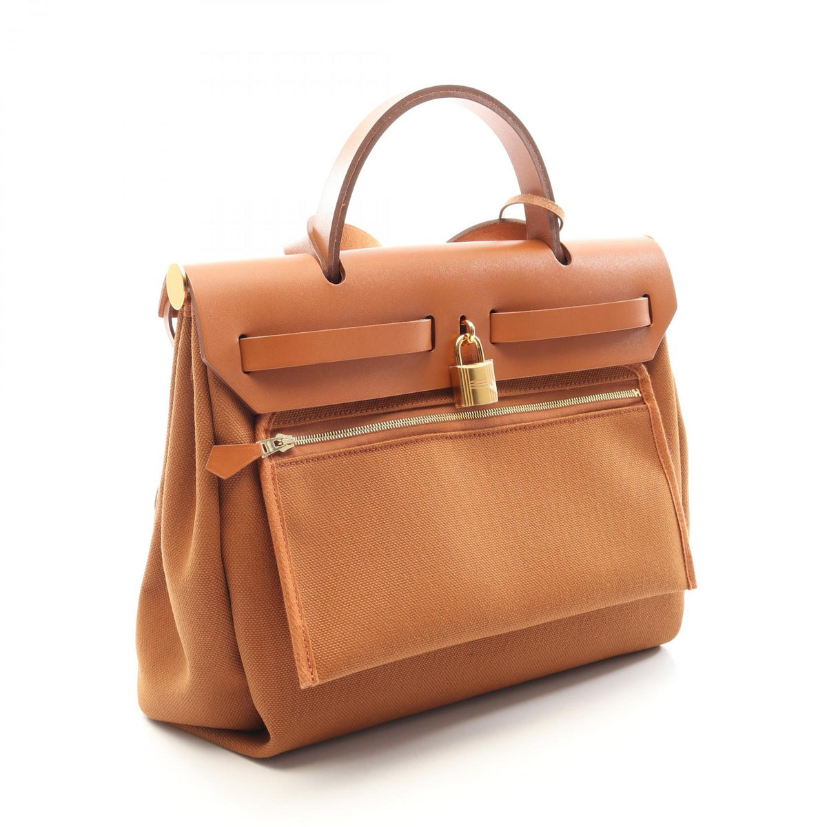 HERMES Herbag Zip PM Militaire Canvas Handbag