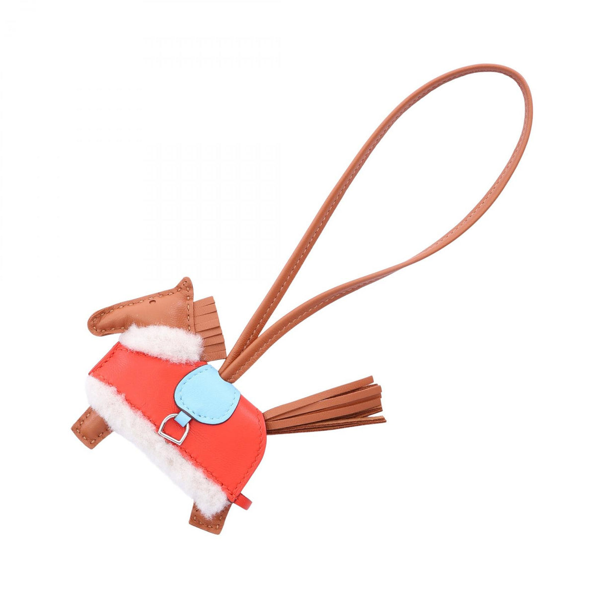 HERMES Rodeo PM Agneau Milo Charm Brown
