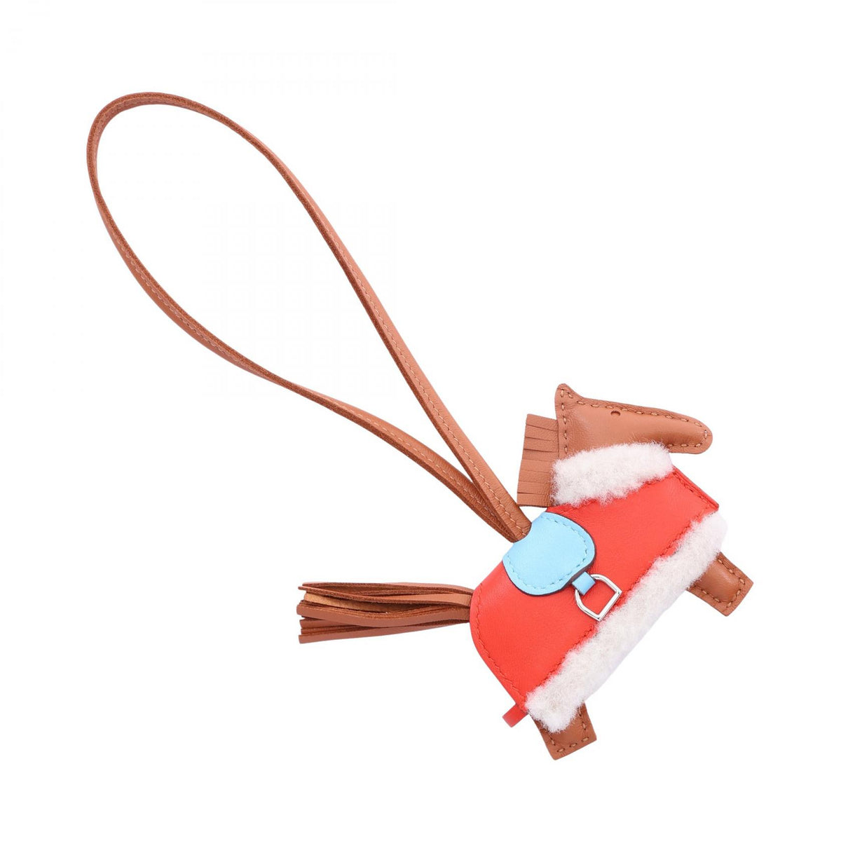 HERMES Rodeo PM Agneau Milo Charm Brown