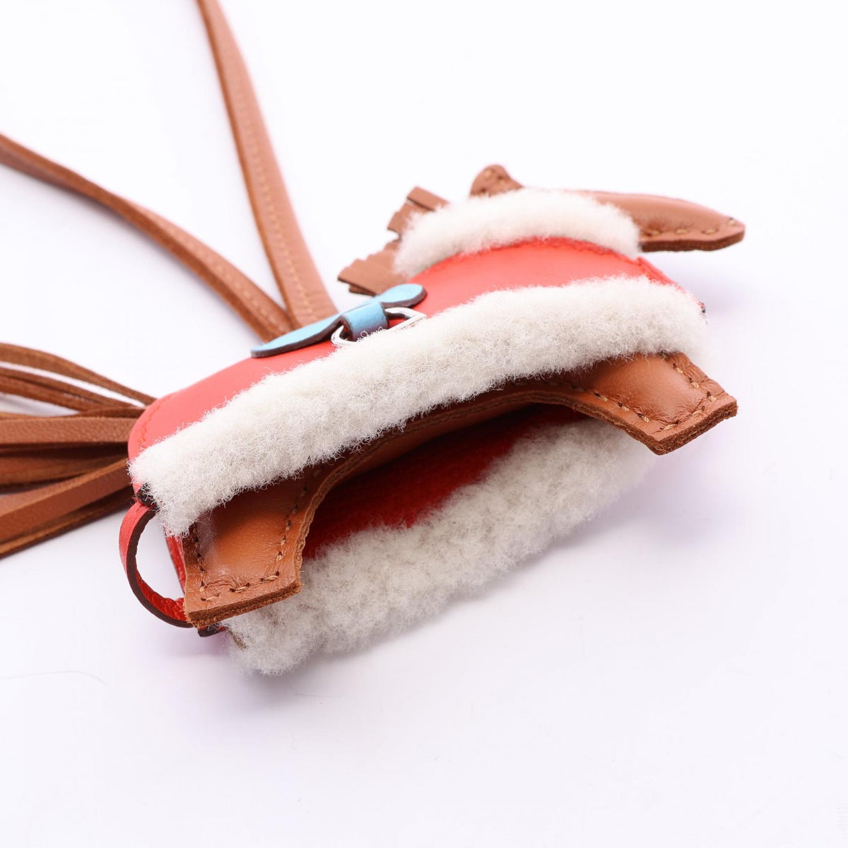 HERMES Rodeo PM Agneau Milo Charm Brown