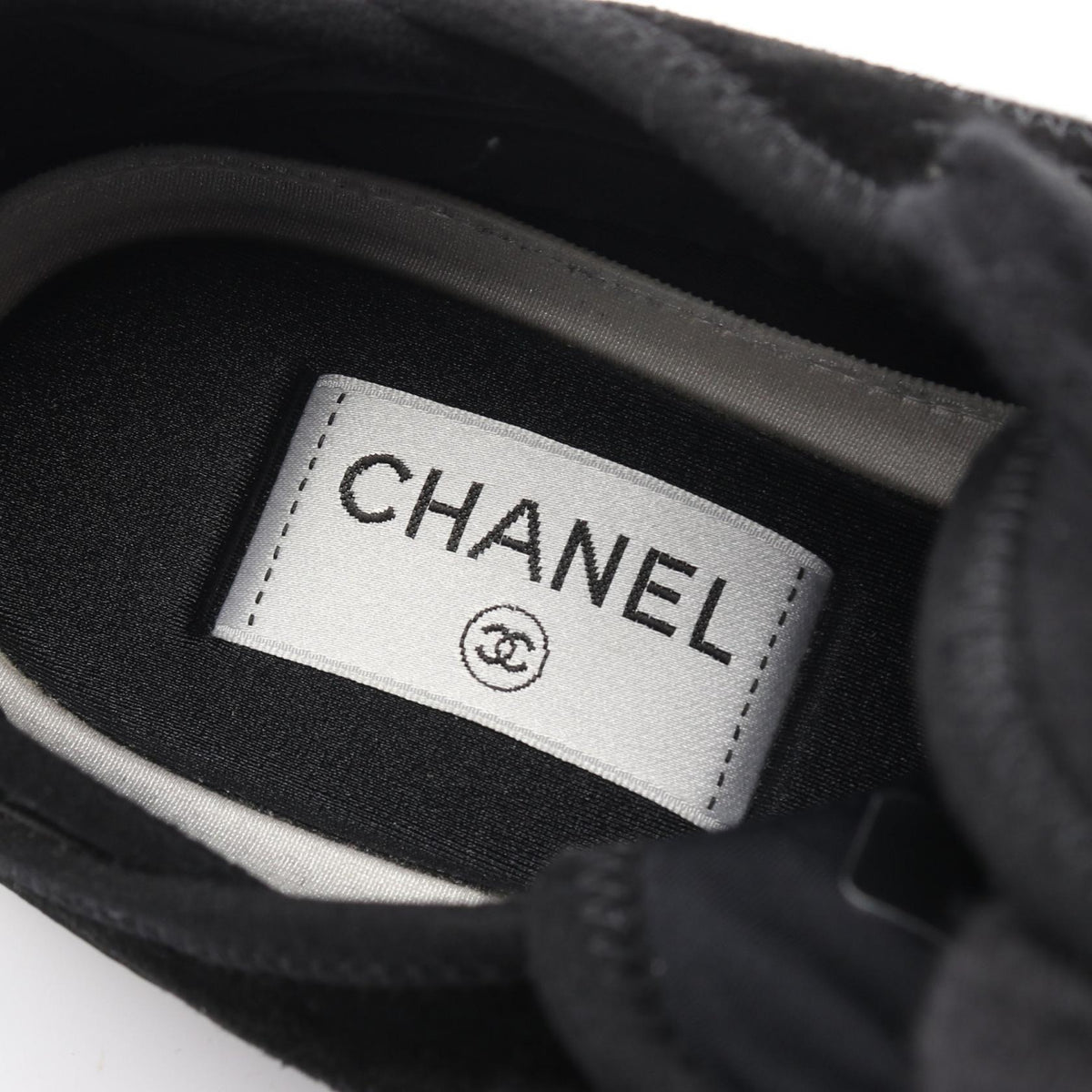 CHANEL Coco Mark Leather Suede Sneakers Black Size 38