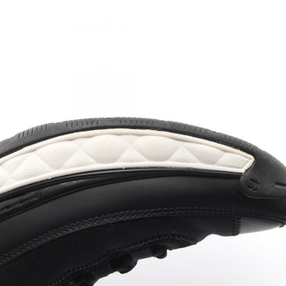 CHANEL Coco Mark Leather Suede Sneakers Black Size 38