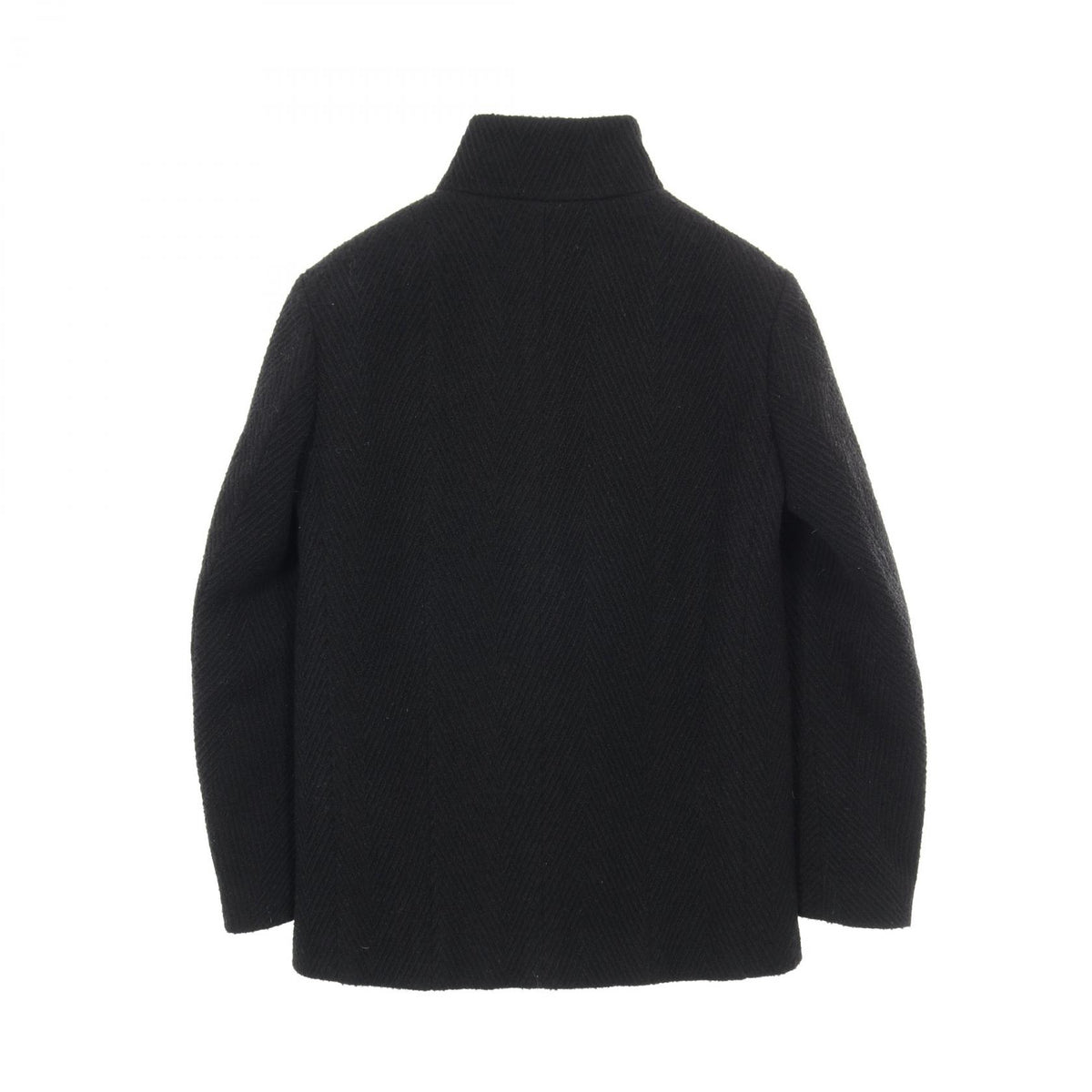 CHANEL Wool Coco Mark Button Coat Black Size 34