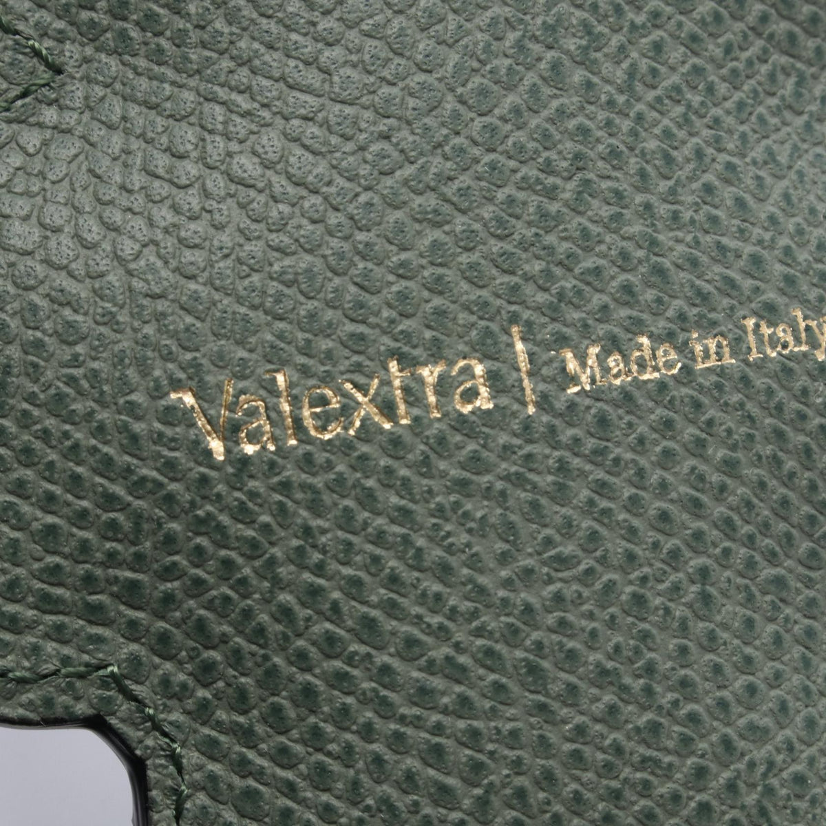 Valextra Bear Leather Charm Green Black